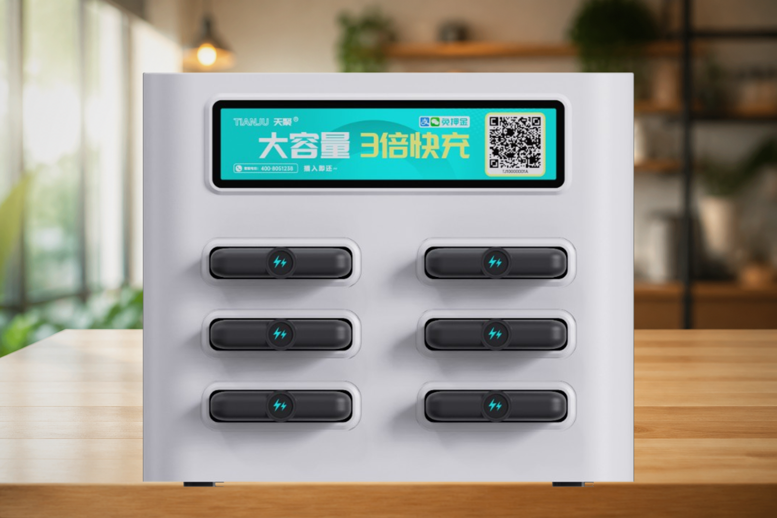 Tianju IoT 6-slot floor-standing charging station