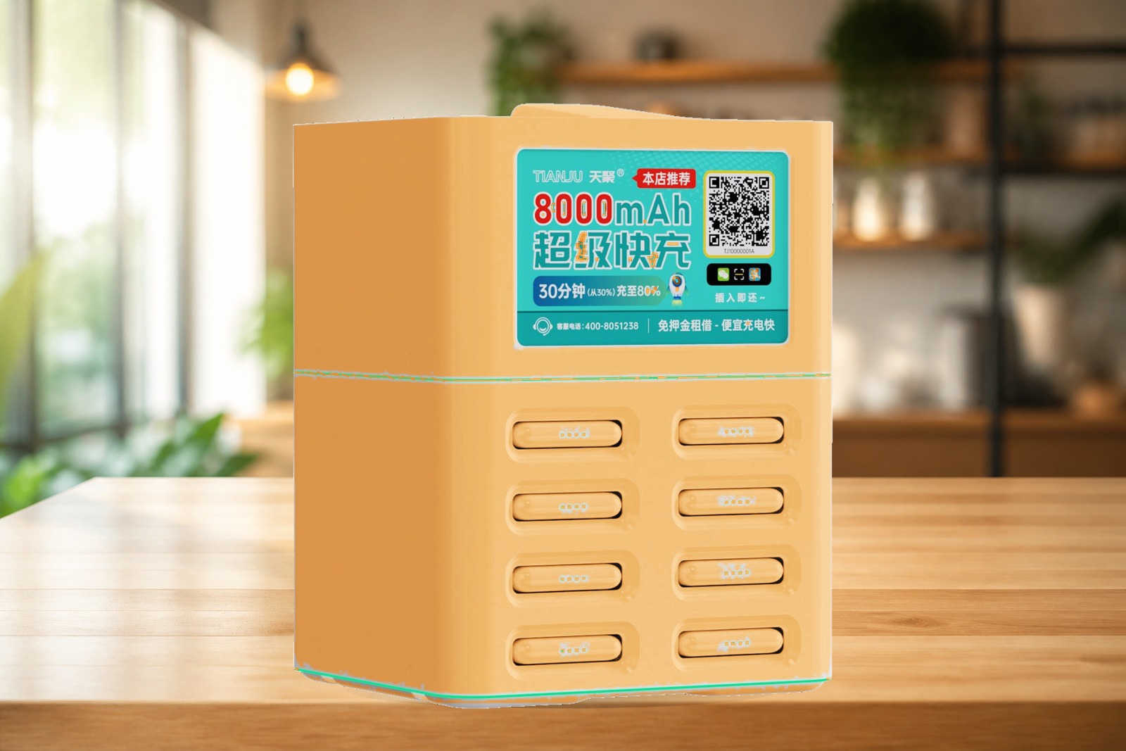 8-Slot Stackable Shared Power Bank Cabinet view 2 — Tianju IoT Shenzhen OEM