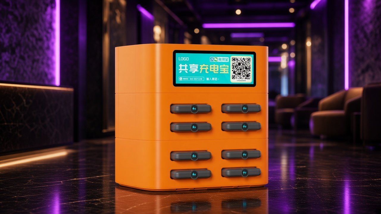 Nightclub / KTV with Tianju 8-slot orange shared power bank cabinet